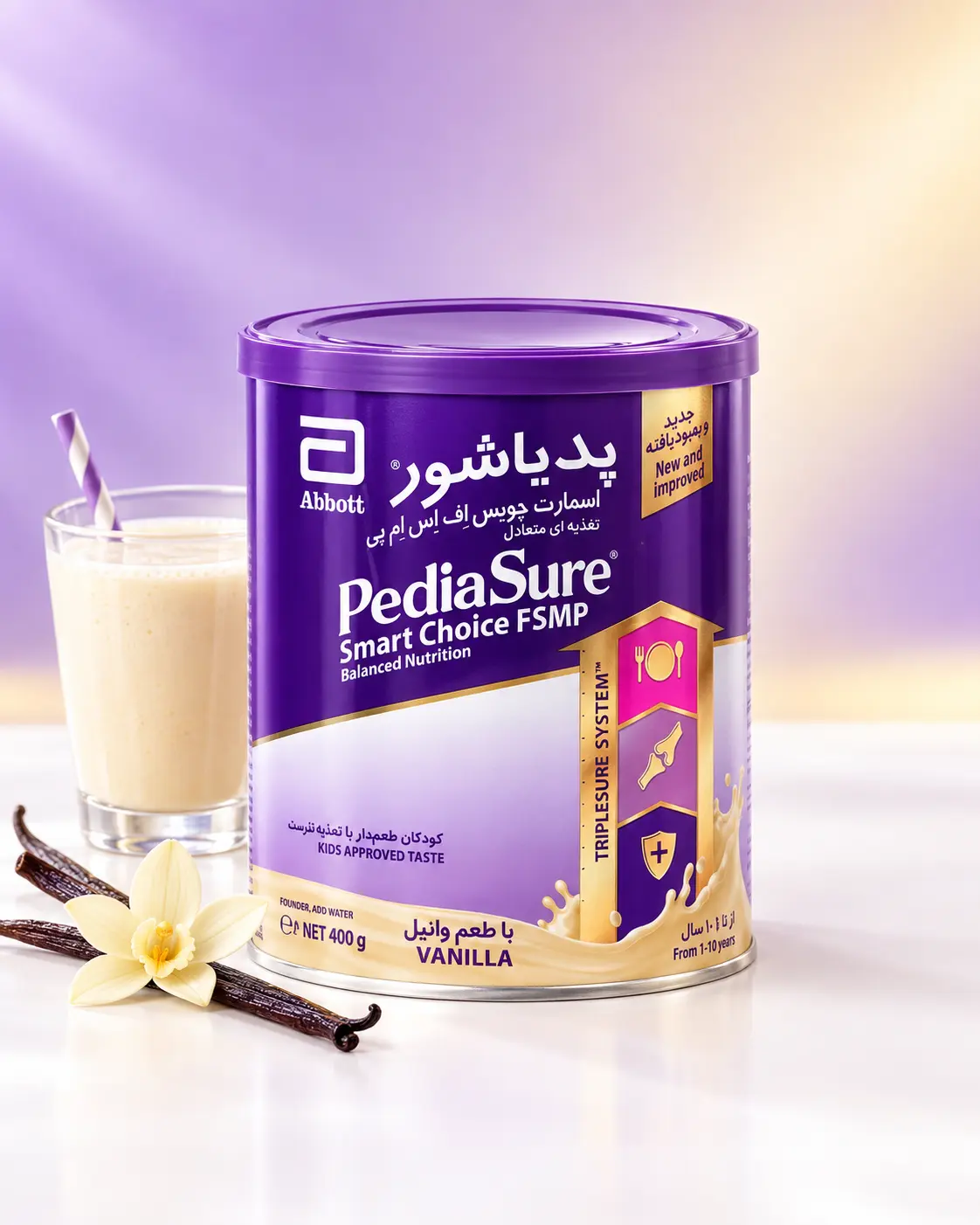 قوطی پدیاشور اسمارت چویس اف اس ام پی ۴۰۰ گرمی با طعم وانیل